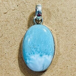 Beautiful Blue Larimar Pendant Necklace